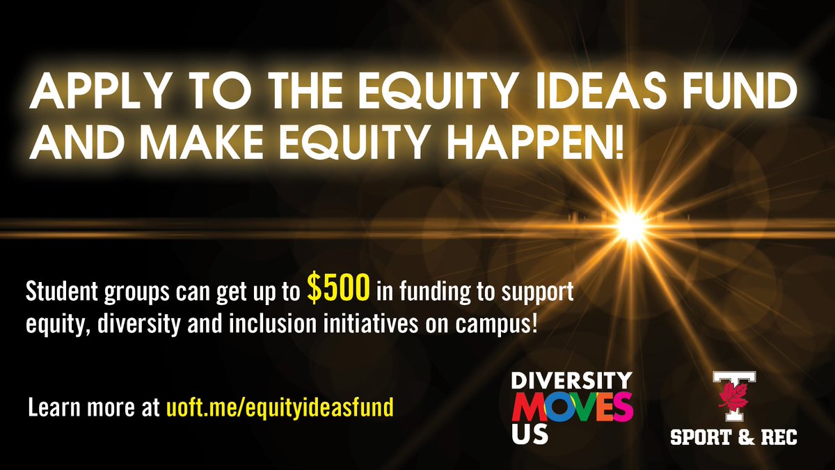 Make equity happen YOUR way! If you have a great idea for a diversity and inclusion event or program, apply for the Equity Ideas Fund! You have an opportunity to receive up to $500 in funding! 🎉

Propose your idea now at kpe.utoronto.ca/aboutstudent-o…
