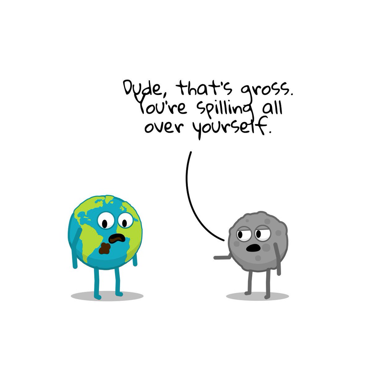 Pigtelligent's tweet photo. Embarrassing habit 🌎🌚🛢️ #Earth #webcomic https://t.co/gmJCjZFdJU
