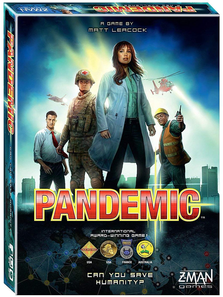 This afternoon we're sitting down to a nice game of Pandemic, the second game on our list of favourites. This 2-4 player game is arguably the best cooperative board game on the market. Work together to cure four diseases before they infect the whole planet. #LouthChat