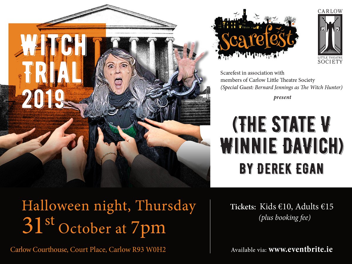 CarlowLittleTheatre (@carlowlts) on Twitter photo On Halloween night, this coming Thursday, we are collaborating with <a href="/ScarefestCarlow/">Scarefest ππ»π§ββοΈπ§πΌββοΈ</a> to bring you a #Witch Trail at Carlow Courhouse. . Tickets via eventbrite.ie/e/public-witchβ¦ On Halloween night, this coming Thursday, we are collaborating with <a href="/ScarefestCarlow/">Scarefest ππ»π§ββοΈπ§πΌββοΈ</a> to bring you a #Witch Trail at Carlow Courhouse. . Tickets via eventbrite.ie/e/public-witchβ¦