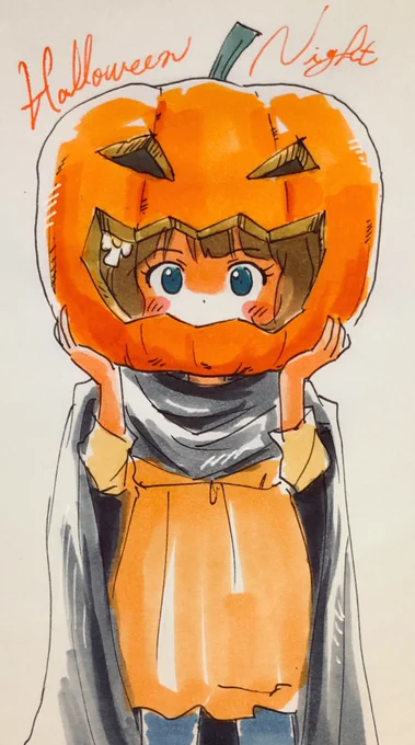 今日の桃子ちゃんセンパイ。のラクガキ。かぼちゃセンパイ。 