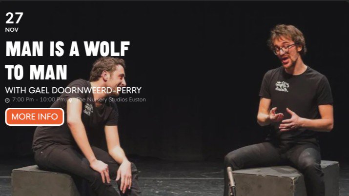 4HundredFilms's tweet photo. Wonderful improviser Chris Mead of The Nursery recommends this workshop exploring masculinity via improv. As a teacher, Chris focuses on emotional connection, similarish to what we do. The more the merrier! Life is not a zero sum game. #antiscarcitytheory 
https://t.co/Vil8Bsap67 https://t.co/Yf3L42QhGN