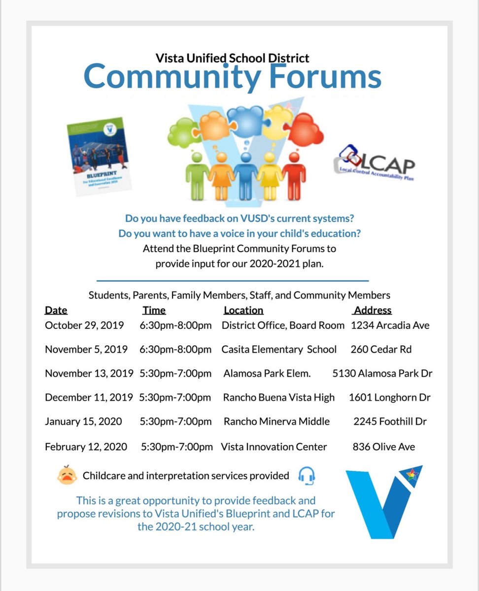 Students, Parents , Staff, and Community Members: this is a very effective way to communicate with the district ⁦<a href="/VistaBlueprint/">Vista Unified</a>⁩ ⁦<a href="/EngageVista/">VistaUSD FACENetwork</a>⁩ and have your voice heard.