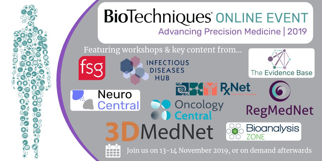 The #BTNPrecisMed exhibition space will feature top content & workshops from @OncologyCentral @Neuro_Central @3DMedNet @RegMedNet @IDHubFSG @RxNetFSG @EvidenceBaseFSG @BioanalysisZone @futuresciencegp bit.ly/BTNPrecisMed