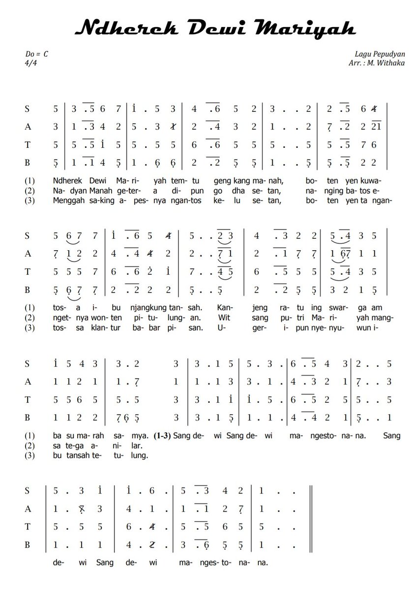 Komunitas Katolik Garis Lucu On Twitter Nderek Dewi Maria Nderek Dewi Maria Tamtu Geng Kang Manah Mboten Yen Kuwatosa Ibu Njangkung Tansah Kanjeng Ratu Ing Swarga Amba Sumarah Samya Sang Dewi Sang