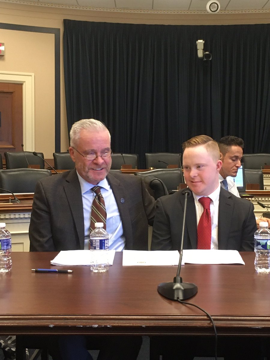 swiva's tweet photo. Kyle and @BillStumpf2 share their story at this morning’s congressional briefing. “I was a barrier because I didn’t understand the options.”

#RealWorkRealPay
#EmploymentFirst
@CPSDAdvocacy 
@NationalAPSE 
@IDAction https://t.co/9J9bY2eAUy