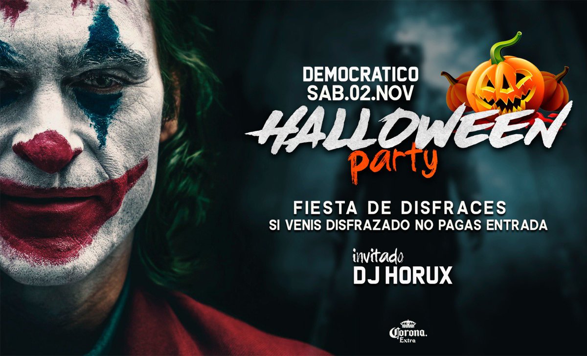 ESTE SÁBADO 02 DE NOVIEMBRE

HALLOWEEN PARTY🎃👻

#FIESTADEDISFRACES 
LOS DISFRAZADOS NO PAGAN ENTRADA!

SORTEAMOS CONSUMICIONES
PASOS A SEGUIR:
1-DALE MG♥️ A ESTE TWEET.
2. RETWITTEAR 
3. COMENTA TUS ULTIMOS 4 DIGITOS DE TU CI.