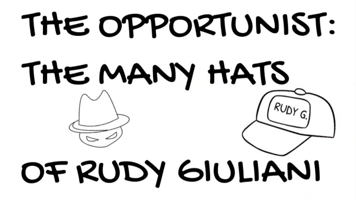 1/ SHREWDY RUDY: Watch the video: it’s a fast seven minutes, and it lays out each hat Giuliani wears—the ones that we know of—and the explosive conflicts of interest.