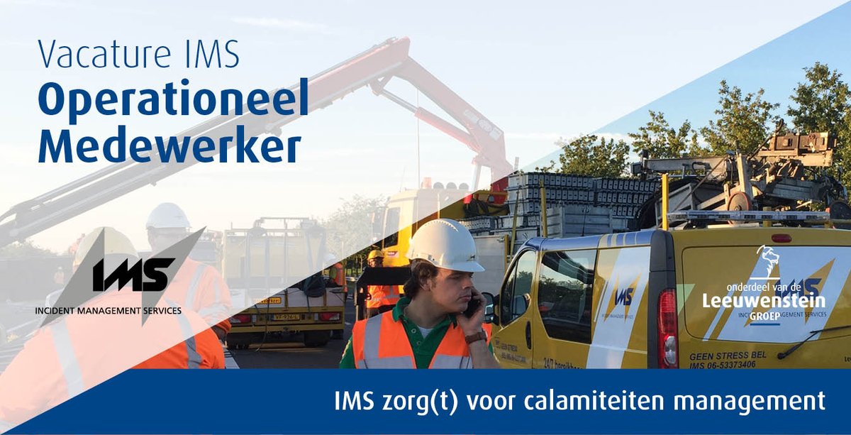 #VACATURE IMS zoekt een Operationeel Medewerker voor de afhandeling van A tot Z van (milieu)-incidenten ow.ly/5X9M50wVvdi
