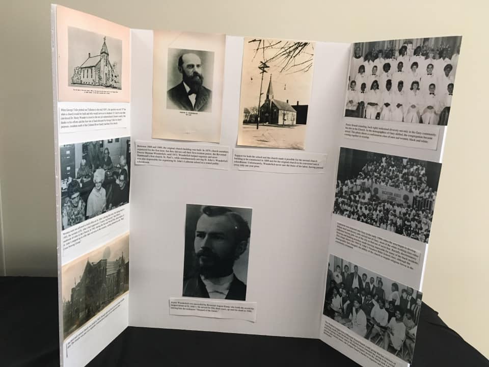 WelcomeProject3's tweet image. Welcome Project undergrad researcher Joy Holland presents her findings on St John's Lutheran Church at @ValpoU FiRES exhibition.