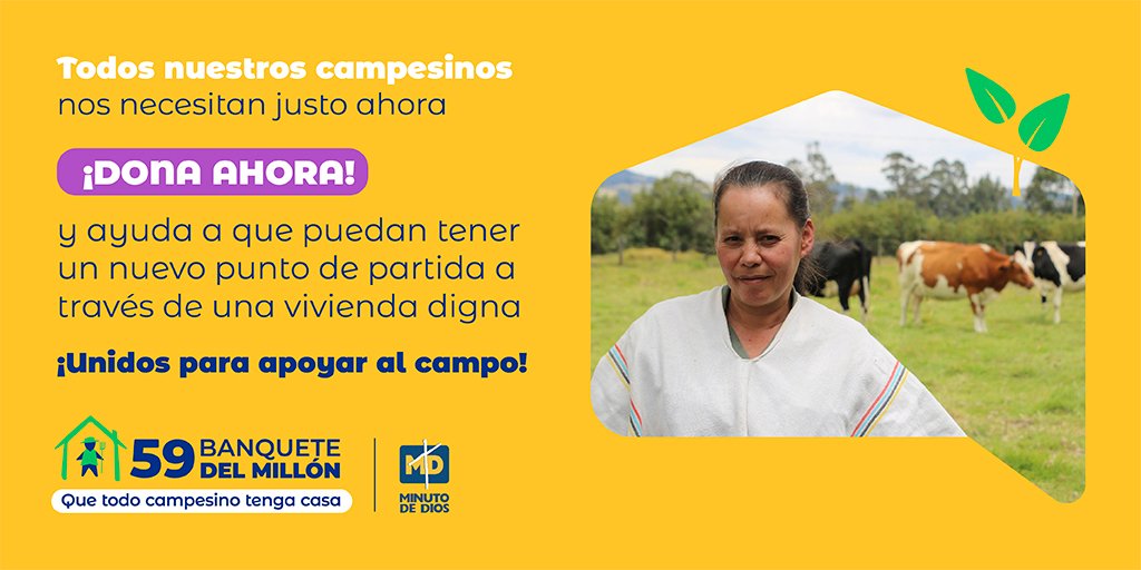 UNIMINUTOBtaSC's tweet photo. Sabemos que cuidas y quieres a los campesinos como nosotros, este es el momento de ayudarlos a tener una mejor calidad de vida #SoyUNIMINUTO clic acá https://t.co/ldYoszVYTt https://t.co/1loMYqirPp