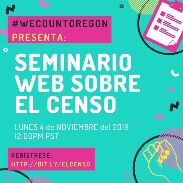 statelibraryor's tweet image. Help promote this upcoming opportunity to learn about the Census in Spanish! bit.ly/ELCENSO
#WeCountOregon #CountonLibraries