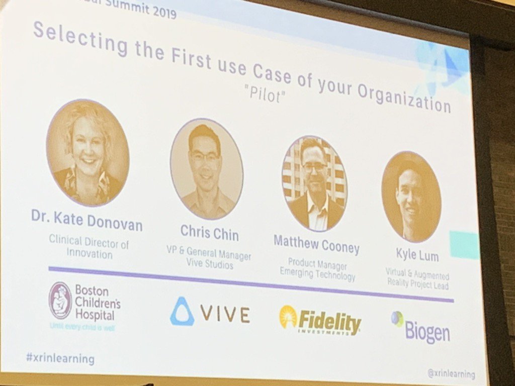 tintikane's tweet image. This #xrinlearning panel provides examples of pilots in the enterprise.