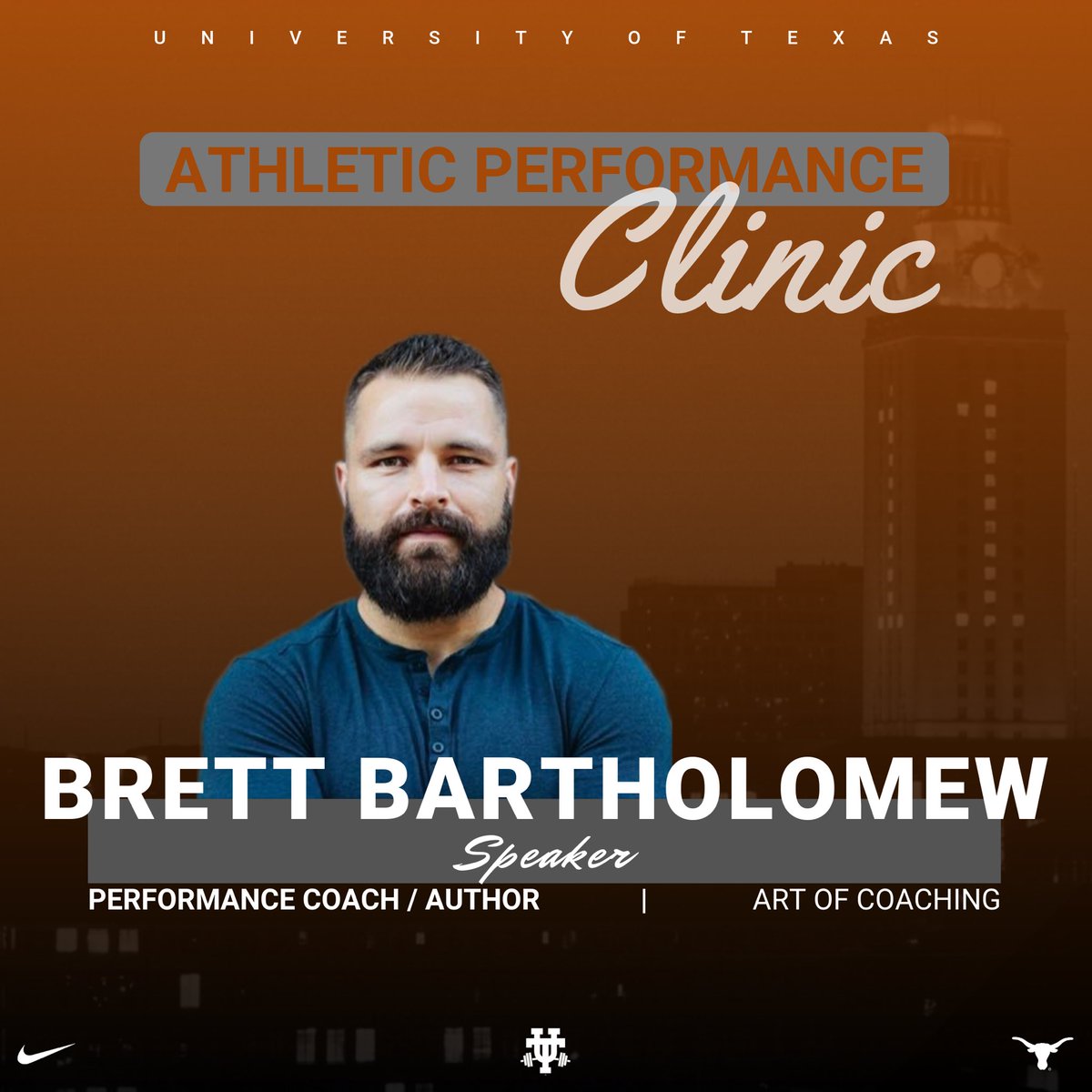 We’re excited to welcome back performance coach, author, and founder, <a href="/Coach_BrettB/">Brett Bartholomew</a> to the 40-Acres for our Performance Clinic on January 18th!

🗣 UT Performance Clinic
🔗 utapclinic.com
📅 January 18, 2020
