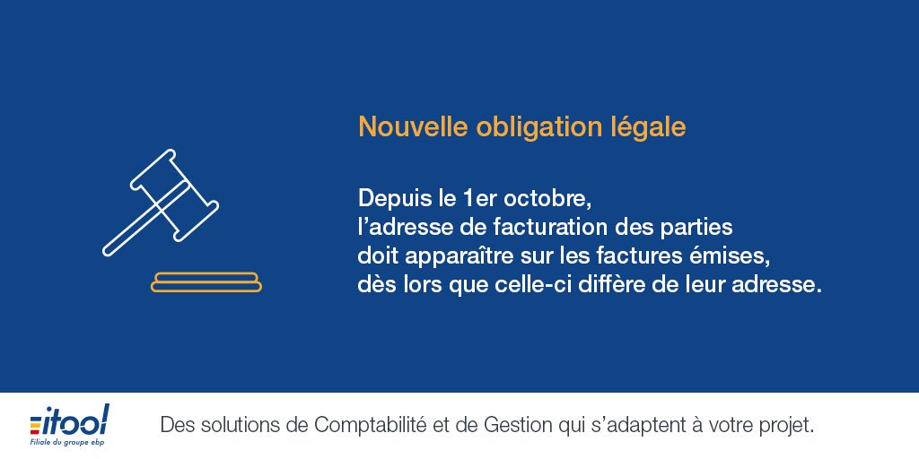 [ #LeSaviezVous ] Depuis le 1er octobre, de nouvelles mentions doivent obligatoirement figurer sur vos factures. Votre logiciel Itool vous permet de respecter la réglementation.
➡️Avez-vous pensé à vérifier la conformité de votre #logiciel de #devis et #facturation ?