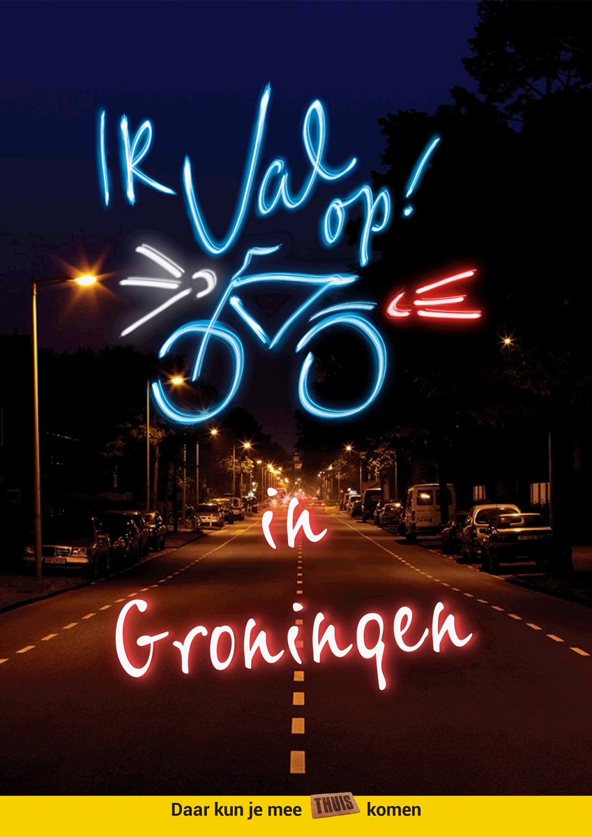 'Ik val op! in Groningen'. Nu het weer vroeger donker is, wijzen we fietsers op het belang van goede verlichting en het nut van reflecterende kleding. Voor hun eigen zichtbaarheid en veiligheid in het verkeer. ow.ly/IUZz50wVyJd  <a href="/VerkeerswijzerG/">Verkeerswijzer Grn</a> <a href="/VeiligVerkeer/">Veilig Verkeer Nederland</a> #fiets