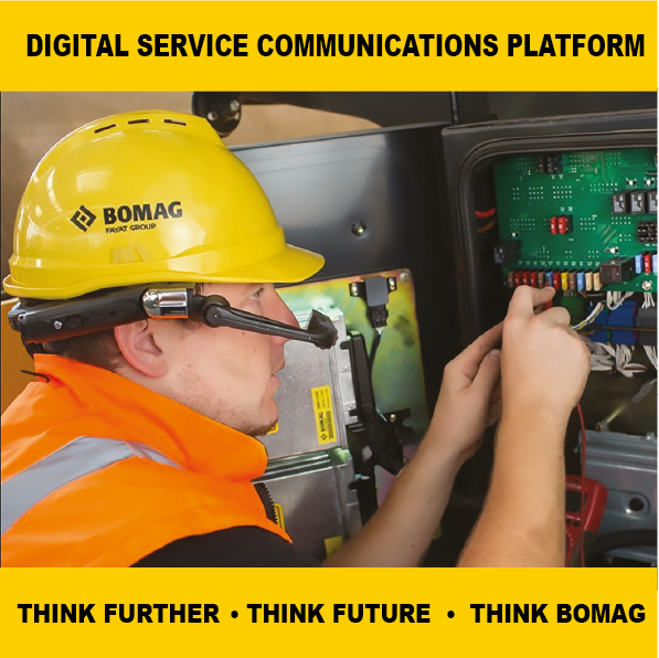 BOMAG aims to make its maintenance and repair service even better by harnessing a range of digital
technologies. The new Digital Service Communications Platform enables a new way of working that will
save time, reduce travel costs, and reduce expensive machine downtime.
