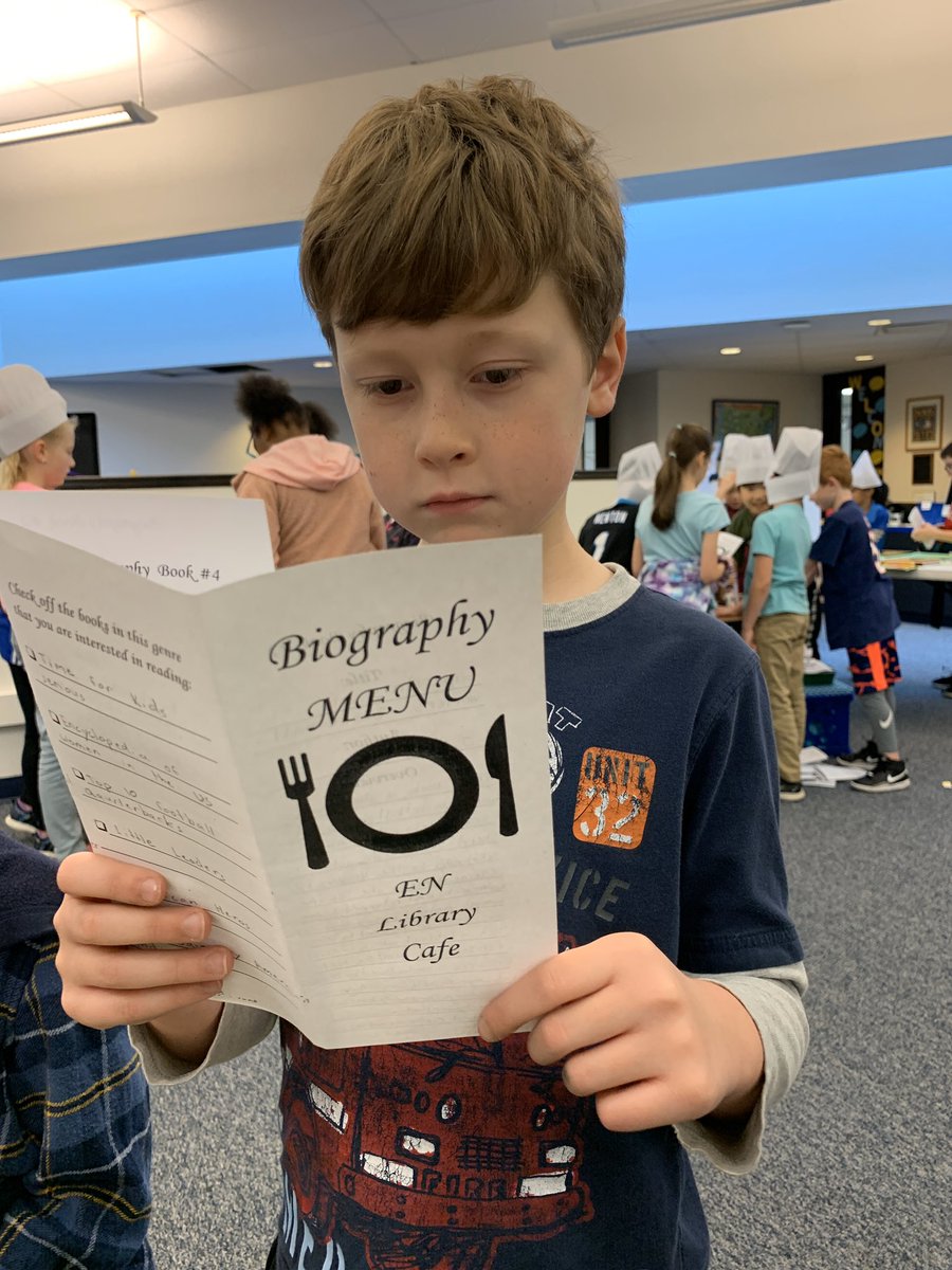 MissNotSoStern's tweet photo. We enjoyed visiting each “restaurant” and getting a taste of so many amazing genres #wondergroup @ENLibrary @ElemNorthD73 https://t.co/acK99UijcS