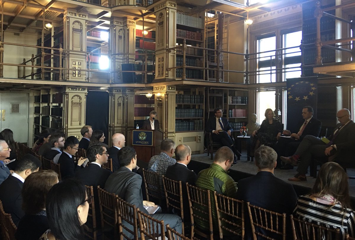 LTembassyUS's tweet photo. “You can kill people, but you can’t extinguish the flames of freedom,”- @RolandasKr on Lithuania’s experience during Soviet occupation. #freedom #germany.info #EuropaSaxa #GeorgetownSFS #BerlinWall30 #BalticWay30 https://t.co/VxmSpauRs3