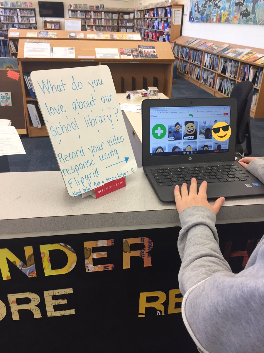 WilshireLibrary's tweet photo. It’s been a very busy #CSLD2019! We are really enjoying celebrating our #SchoolLibrary today by sharing what we love best about it! Ss are recording @Flipgrid videos, making words, & reflecting on white boards. This is in addition to all of our regular programming! @WilshireES https://t.co/vlOcezibeU