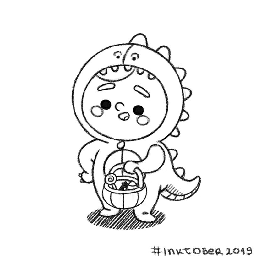 Give me all your candy! Pretty please...🎃. #inktober #inktober2019 #childrensillustration