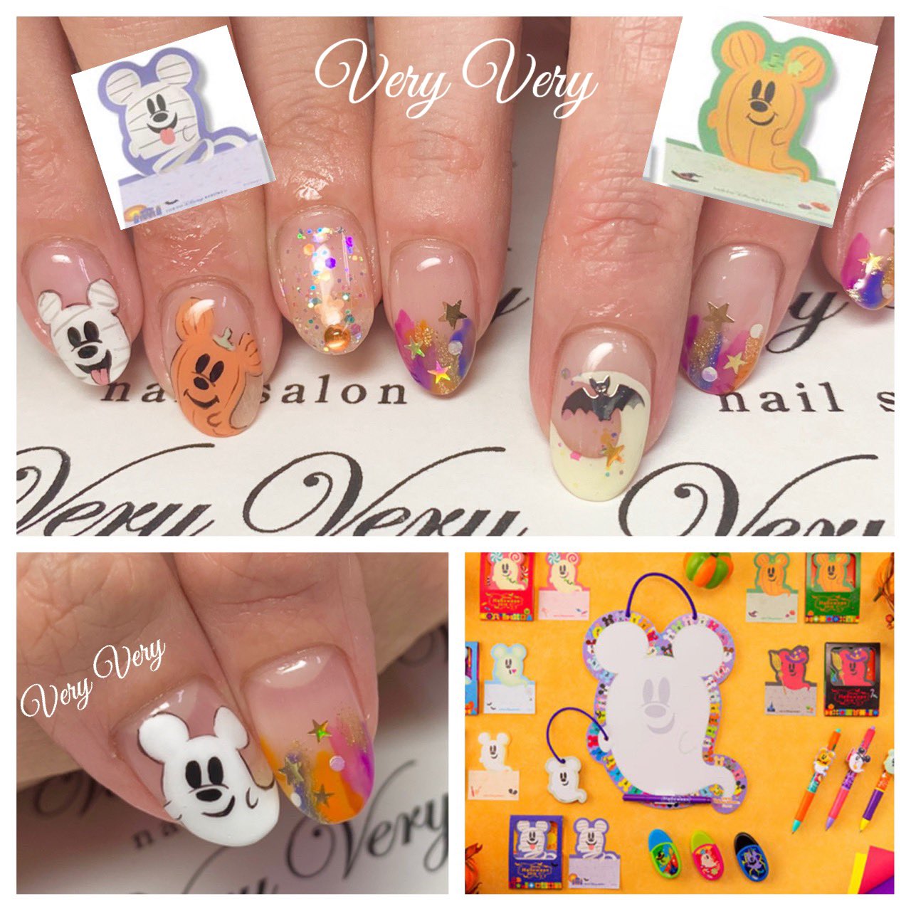 ネイルサロンveryvery ディズニーハロウィン おばけミッキーネイル 手描きネイル イメージネイル ネイルサロンベリーベリー ネイルサロンveryvery 札幌 ハロウィンネイル ミッキーネイル ディズニーハロウィンネイル ハロウィンディズニーネイル