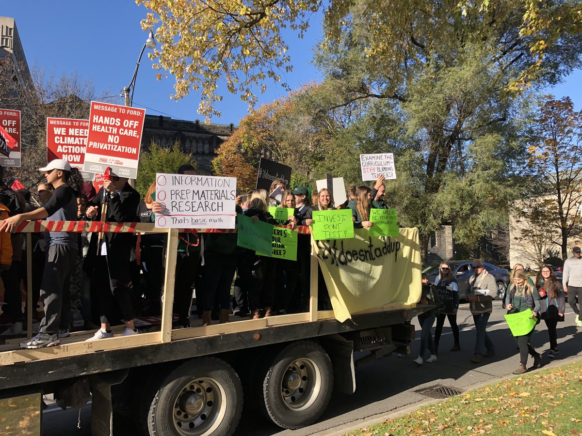 kt_tremblay's tweet photo. Supporting Trent Teacher Candidates at Queen’s Park this morning @esatrentu #itdoesntaddup https://t.co/5P73sEHq6t