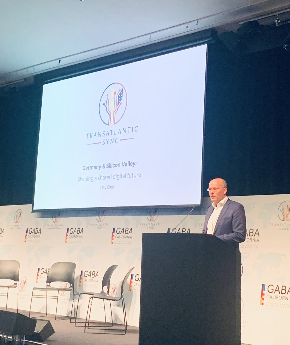 sync_conference's tweet image. “I want to plant two ideas: 1) Germany and the US are not as far apart as we might think, 2) we are on different tracks in advancing #AI and #Innovation but that’s not a bad thing“ ⁦@Peter_Beyer⁩ opening the #transatlanticsync conference!