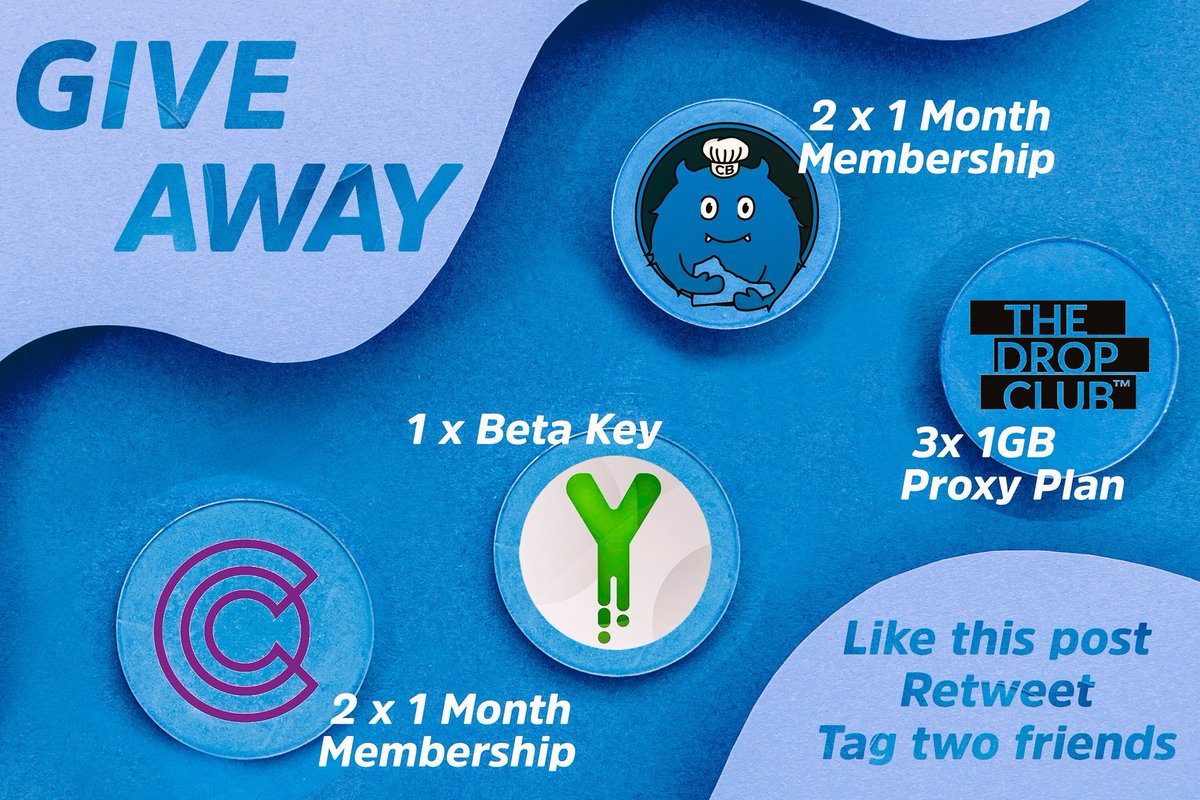 BurstAIO's tweet photo. 🍀 GIVEAWAY 🍀

Prizes:
1 x @You_AIO beta key 
2 x @CookifyEu monthlies
2 x @cookbeastio monthlies
3 x 1GB @dropclub_io proxy plan

Rules:
👤Follow
🔃 RT
❤️ Like
👥 Tag 2 friends

Good Luck, Ends in 48 hours! https://t.co/U1jjPQ57IM