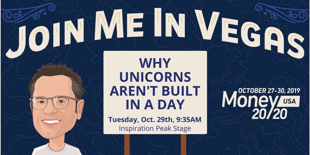 Are you at <a href="/Money2020/">Money20/20</a> this week? Come check out my “Why Unicorns Aren’t Built in a Day” #keynote session tomorrow at 9:35am on the Main Stage with @The1000Failures. I’ll share the lessons I’ve learned on my journey to building <a href="/Marqeta/">Marqeta</a>. I hope to see you there! #Money2020USA