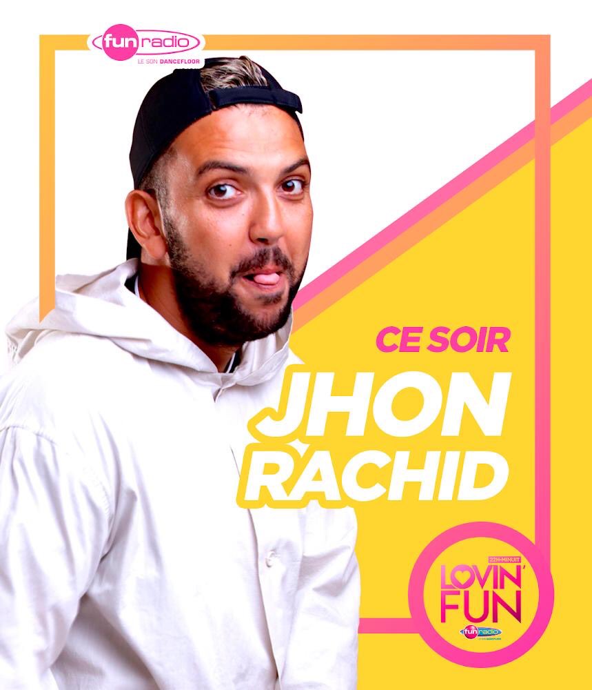 Ce soir <a href="/JHONRACHID/">Jhon Rachid</a> sera chez <a href="/Lovinfun/">Lovin'Fun</a> ! Vous avez hâte ? 🤩 Rendez vous dès 22h sur #FunRadio