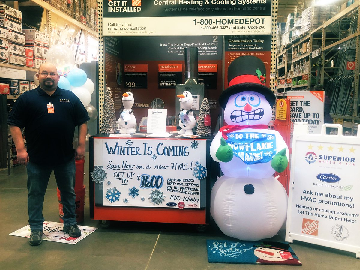 Winter Is Coming! ❄️☃️ Pushing for those HVAC Leads and saving customers money on their new furnace here at Layton #8583 Looking for Carpet Measures too! <a href="/_tiffyjo_/">Tiffany Hensley</a> <a href="/HDProDesk8583/">layton8585PRO</a> <a href="/HDMartyUT/">Marty Tanner</a> @Devindm3  #PacNorthProud <a href="/LaytonHomeDepot/">Layton Home Depot</a>