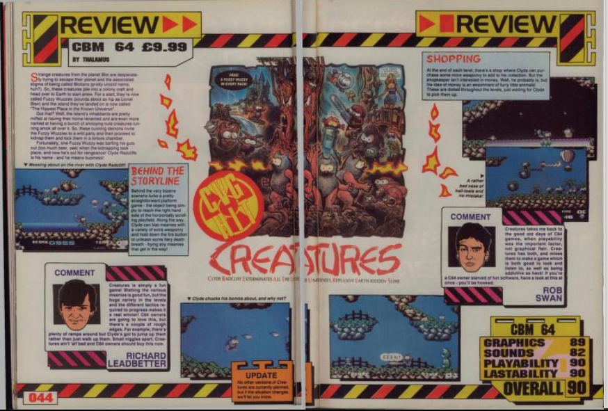 CommodoreFormat's tweet photo. One of those crazy moments that really encapsulates how long the eight-bits lasted in the UK. Creatures for C64 and Mario World on SNES reviewed in the same issue of CVG (ish 112). March 1991. There's Amstrad and Speccy coverage too. https://t.co/O6BcaOZ1no