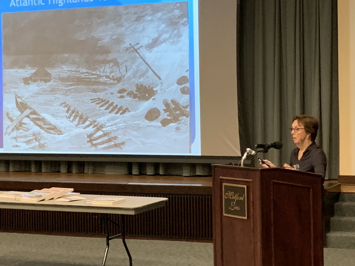 LBI_Author's tweet photo. Thank you @MedfordLeas for inviting Margaret Thomas Buchholz and I down for todayโs storm talk. You were a great audience. You have a lovely community! Enjoy those storm books. #GreatStorms. #Stormbooks #NJHistory https://t.co/6rq8aROo5W