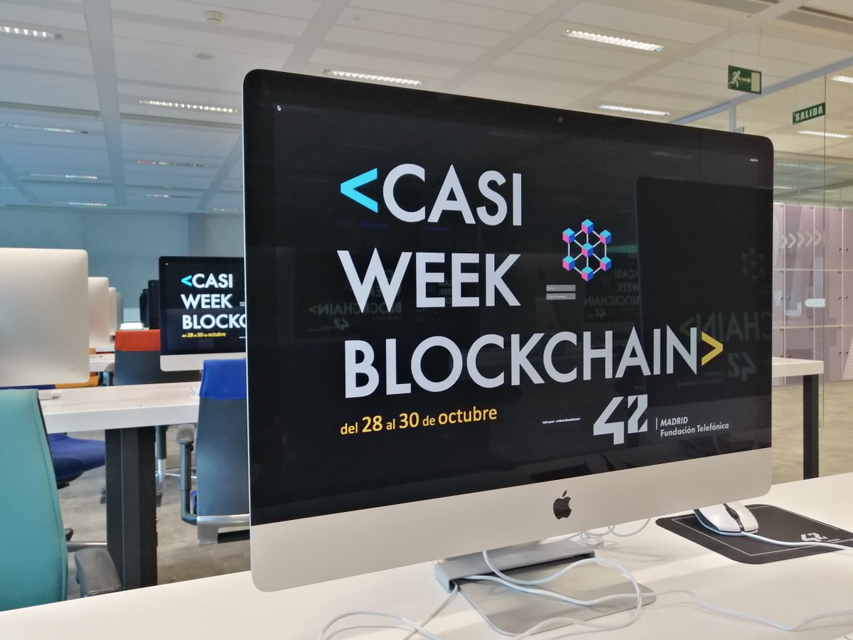 42MadridFTef's tweet photo. Entre #LoMás42 del año, está la #CasiWeekBlockchain. 3 días non-stop en el que empleados de @Telefonica y estudiantes de #42MadridFTef asistieron a charlas y talleres sobre esta tecnología para luego desarrollar proyectos en común como el de Gonzalo 🧊
➡️ https://t.co/Ulzj43pwS3 https://t.co/S1d8ShrkYW