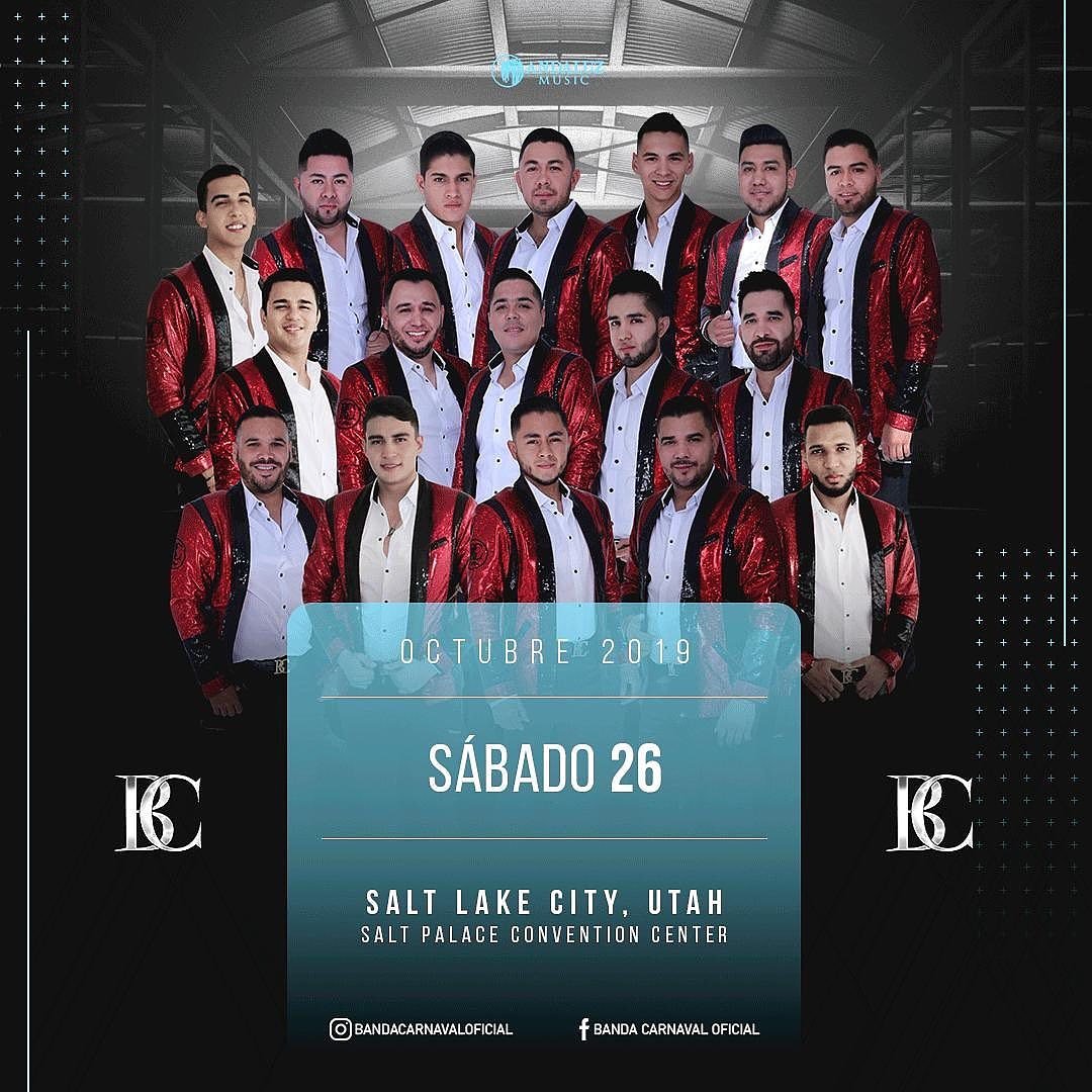 ClubPidemeBC's tweet photo. Hoy @_bandacarnaval llega a #SaltLakeCityUtah para cantar todos sus éxitos 🎵🎤 🎶 asiste a #SaltPalaceConventionCenter y forma parte del #Carnaval
#YoSoyBC
#PorqueAsíTeníaQueSer
#YSiguePuraCarnaval
#AndaluzTeam
@andaluzmusicofi
@BCCoordinacion https://t.co/QTJIZR12lq