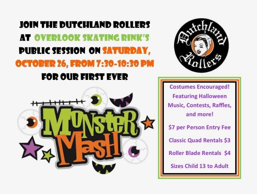 Dutchland's tweet image. Today is the day!!! We'll see you all tonight at 7:30pm at Overlook for our Monster Mash fundraiser!