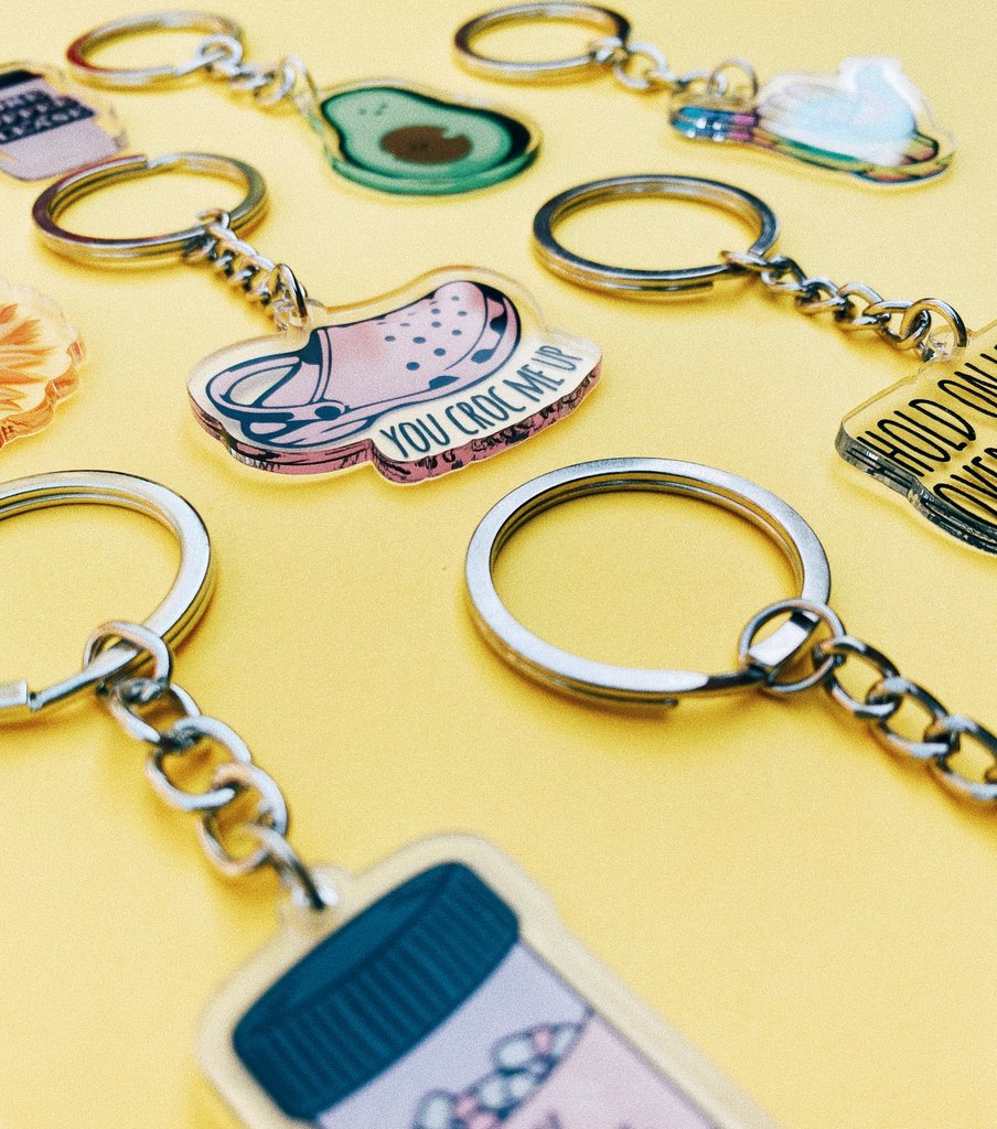 yellow croc keychain