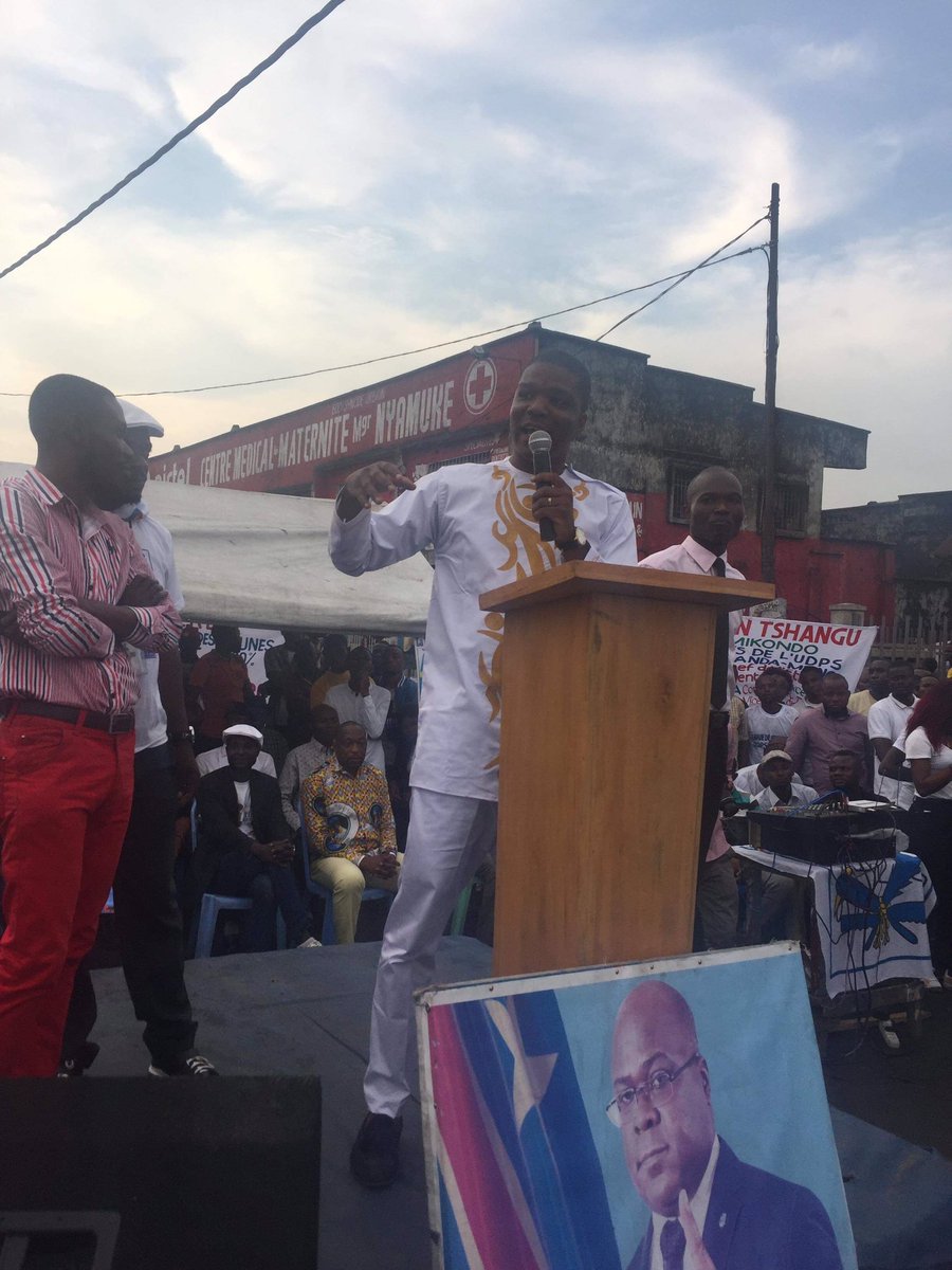 DivinKalombo's tweet photo. Dans un contexte politique marqué par la désinformation et la diabolisation, @juantedbelkas, SG de la @Ljudps a remis la pendule à l'heure. Celà au cours d'un meeting organisé dans la banlieue de Kinshasa
 https://t.co/RurwAH9oxs