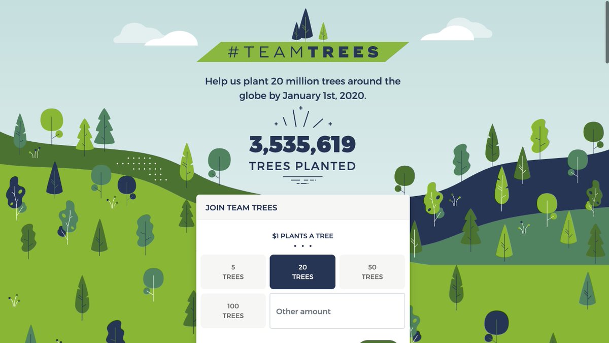 teamtreesofficl's tweet image. Good things come in 3's. Great things come in 3.5M TREES in the 24 hrs since launch!!! #TeamTrees stand up!