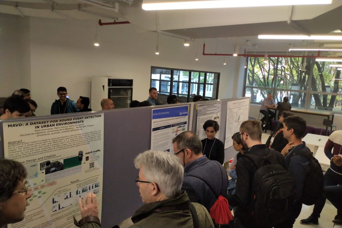 justin_salamon's tweet photo. The second #DCASE2019 poster session going strong https://t.co/yMcjW6ihjr