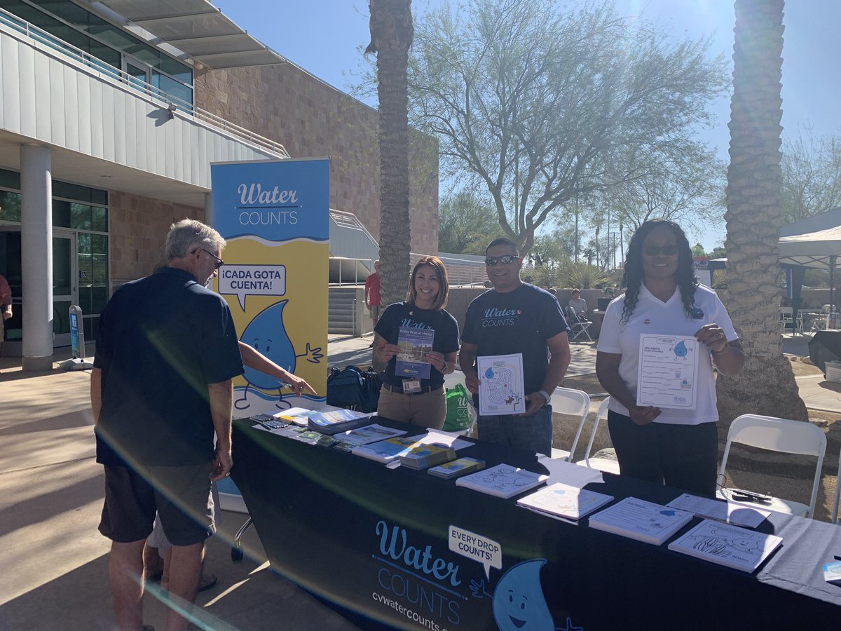 cvwdh2o's tweet photo. We’re at the @CVWaterCounts booth today talking about water efficiency at Desert Garden Community Day. #yourwaterisourpromise https://t.co/V8zGnD955b