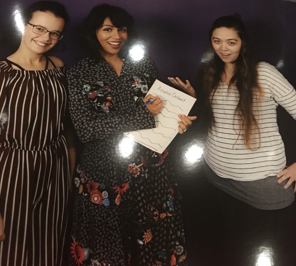 My second photo and first one with my con buddy  @livelaughbade Keeping up our adoption pose  Karen actually signed a K on the paper lol and we’re using it for out Sean photo next he’s going to be confused lol