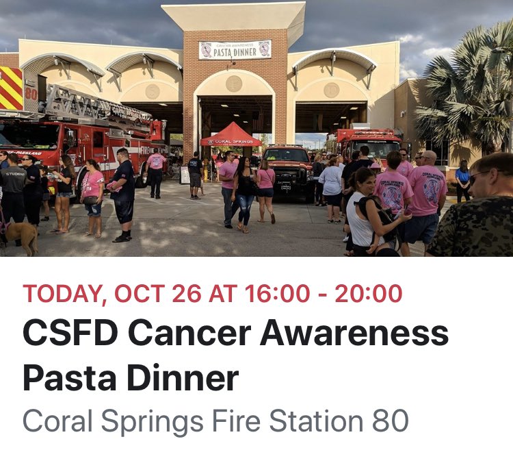 Today is the big day!!  We hope to see you at Station 80 (2825 Coral Springs Drive) between 4:00 and 8:00 pm tonight.   Great food, great fun, all for a great cause!