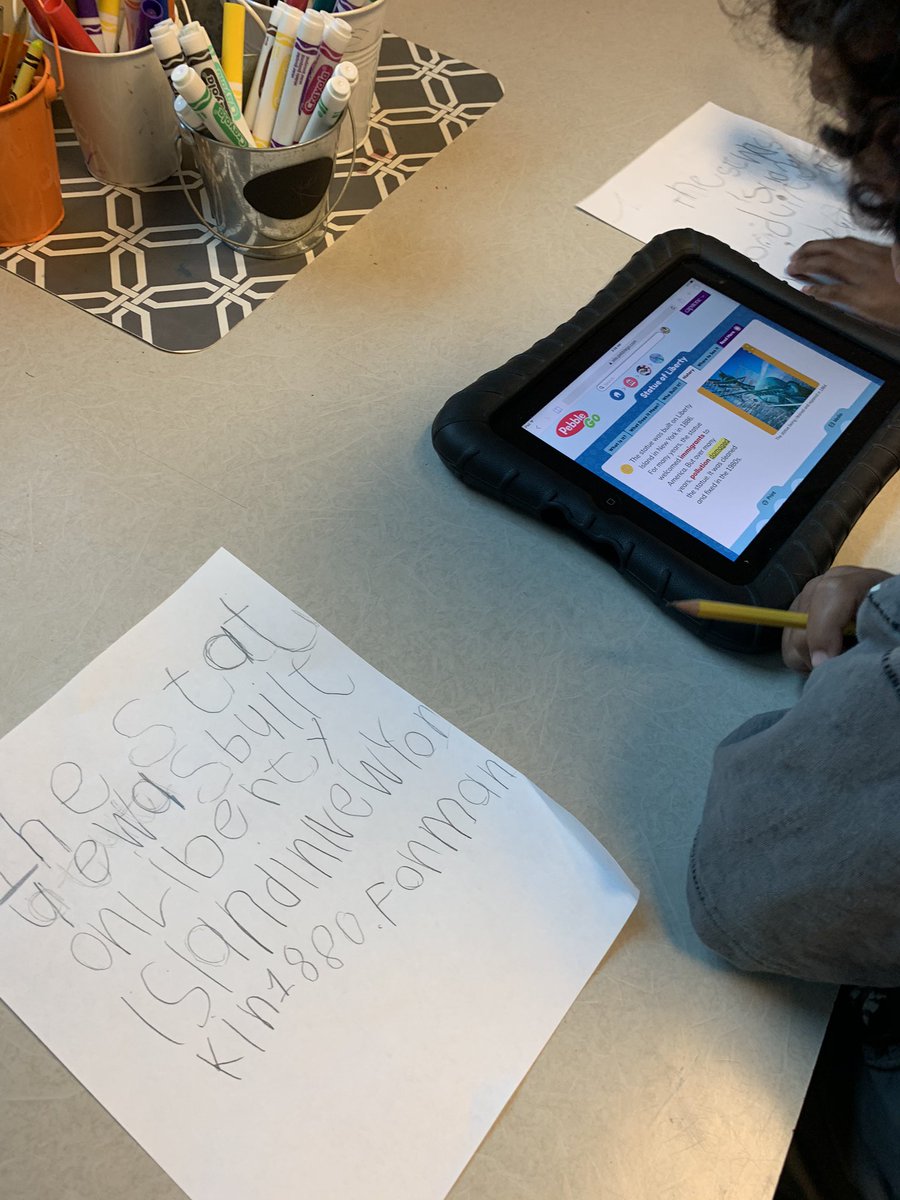 Ks using shared inquiry to learn about America’s history. Love the excitement, engagement and curiosity! Oh—-reading, writing and working with a partner, too! <a href="/FountaindaleES/">Fountaindale</a> #wcpsmd #fdelearns