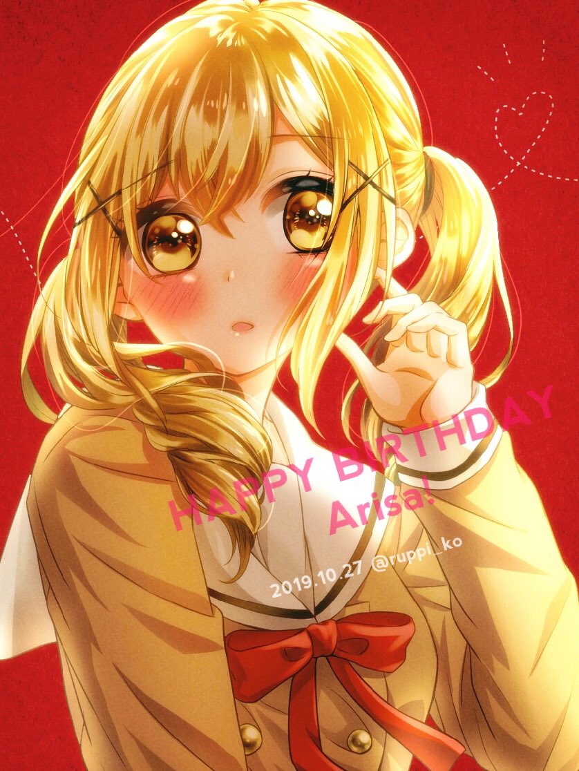 1girl hanasakigawa school uniform blonde hair solo school uniform x hair ornament twintails  illustration images