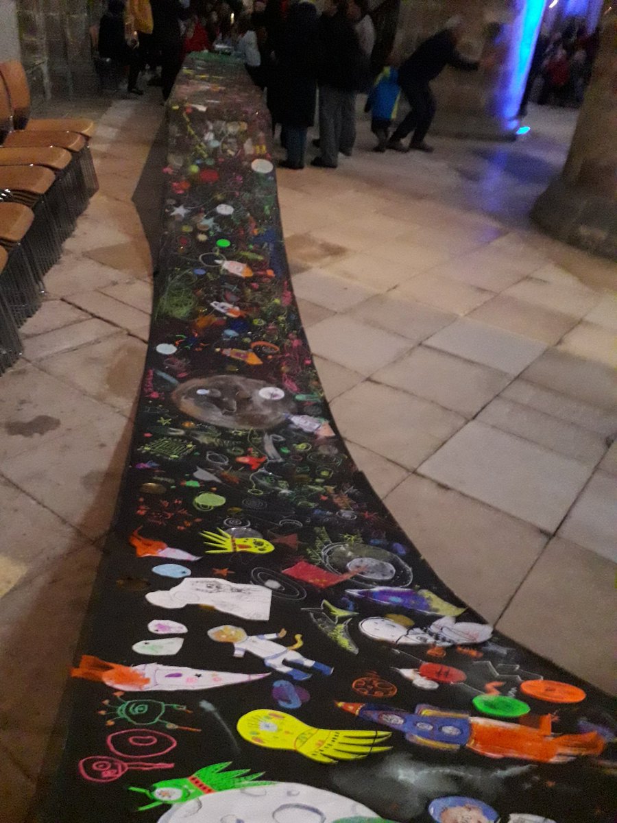 hannahshawdraws's tweet photo. Eventually we ran out of tables and paper so we had to move them to the end of our drawing! @The_Big_Draw @GlosCathedral #museumofthemoon Thanks everyone who came and made their mark! https://t.co/GNDihfyYeM