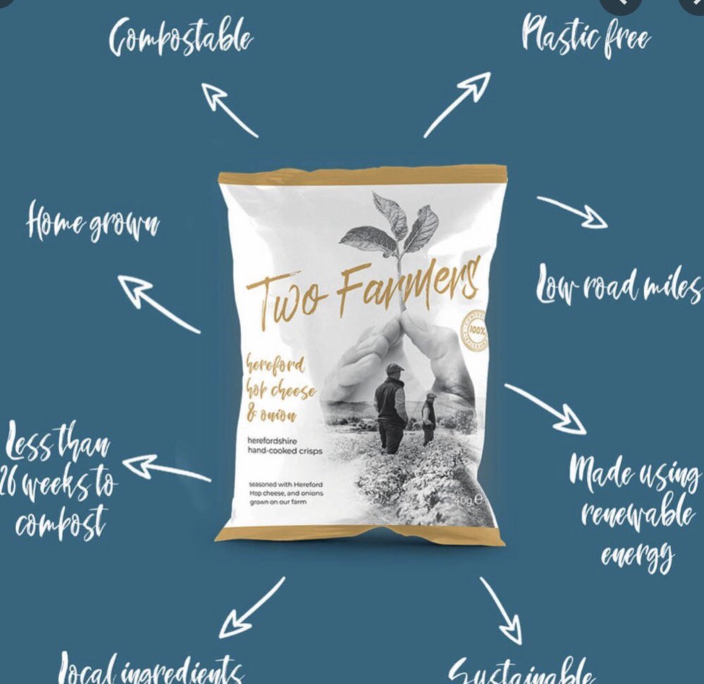 helentandy's tweet photo. Great to see @TwoFarmersHfd on The Unseen Truth @ITV who have the only home compostable crisp packets - I can assure they do break down fairly quickly. I used them to sow seeds in the summer and the roots grew through and bags broke down.
#hiddenplastics @lucysiegle https://t.co/Nf5klgpssW