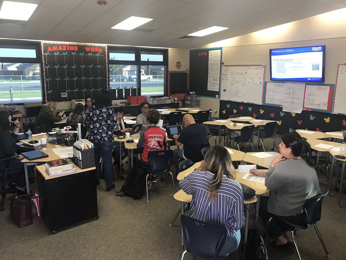 K-2 McFarland teachers are engaged in LETRS Unit 1 Follow up training at HES.