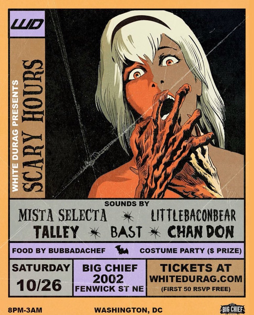 Big Chief (@bigchiefdc) on Twitter photo Guess what people!?? <a href="/WhiteDurag/">White Durag</a> is hosting their very first Halloween party! Come out and dress up in your fav costume!! Best costume wins $$$! Visit our calendar for more details or RSVP links! Guess what people!?? <a href="/WhiteDurag/">White Durag</a> is hosting their very first Halloween party! Come out and dress up in your fav costume!! Best costume wins $$$! Visit our calendar for more details or RSVP links!